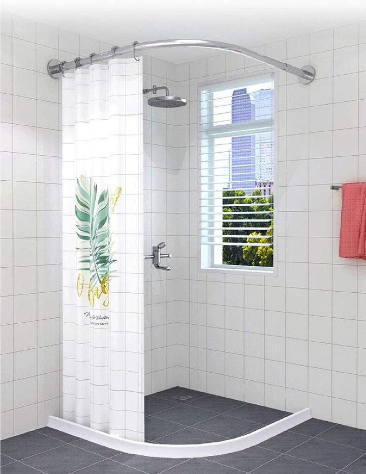 Eck-Duschvorhangstange, verstellbar, Edelstahl, L-förmig, ohne Bohren, für Badezimmer, Badewanne, Be
