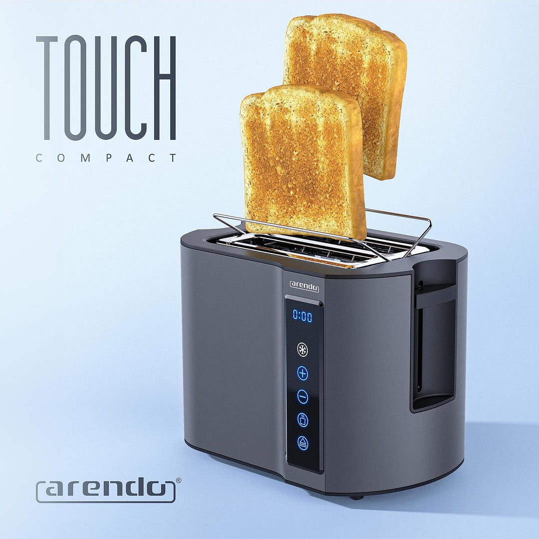 Arendo - Touch Toaster 2 Scheiben Edelstahl - Touchpanel - digital Display Restzeitanzeige - 800 W –