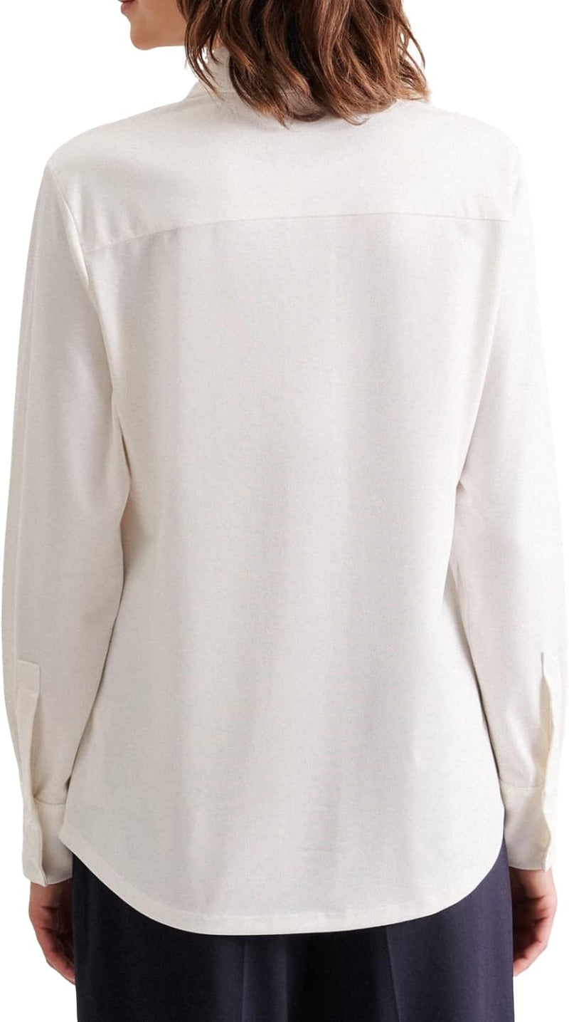 Seidensticker Damen Bluse - City Bluse - Hemdbluse - Regular Fit - Langarm - Uni - Stretch, Creme