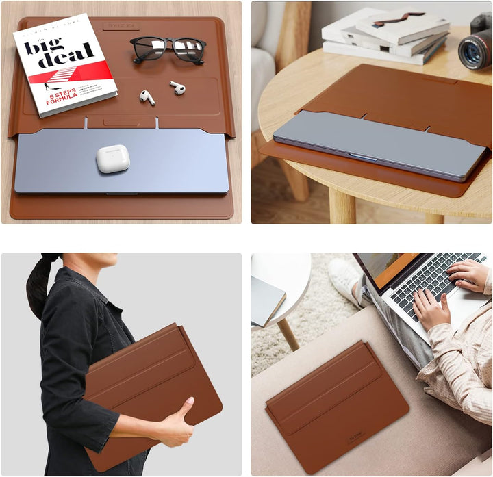 ZIKE Laptop Hülle 16 Zoll Tasche, Wasserdicht PU Schutzhülle Case mit Standfunktio für 15" und 16" M