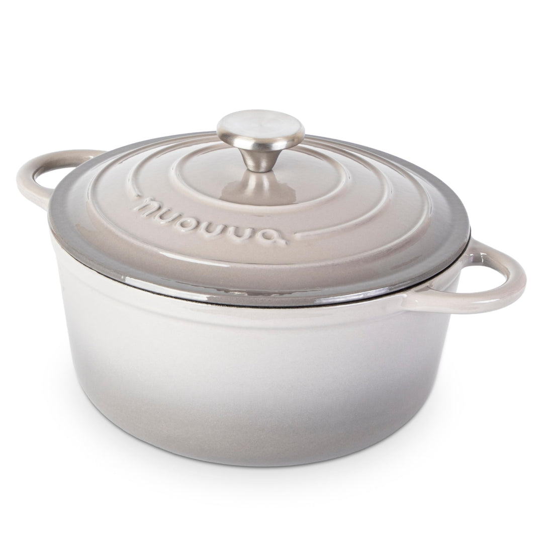 Gusseisen-Topf mit Deckel – Emaille-Schmortopf mit Antihaft, Ofenfest bis 260°C – Robuster Dutch Ove