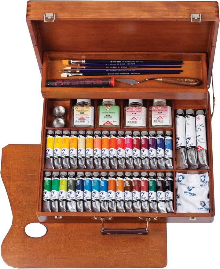 Talens VAN GOGH Ölfarbe Malkasten Superior mit 34 Farben und viel Zubehör