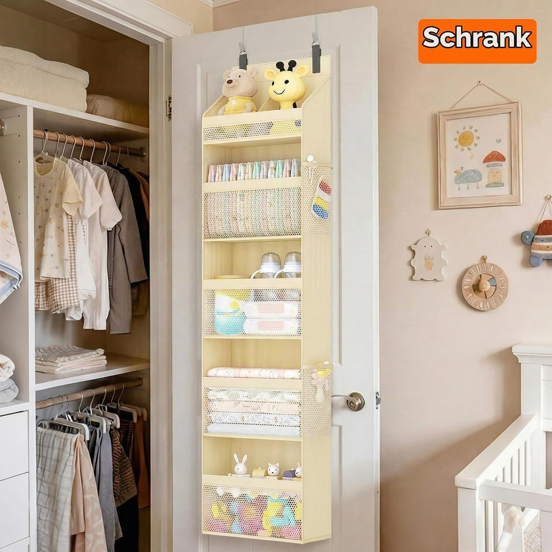 Lifewit 5-stufiger Tür Organizer Hängend für Windeln und Stofftiere, Grosser Hängeorganizer mit 4 Me