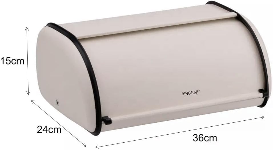 KING HOFF Brotkasten Brotbox Brotbehälter Brotdose (Beige, Kleine 36cm x 24cm x 15cm.) Beige 36cm x