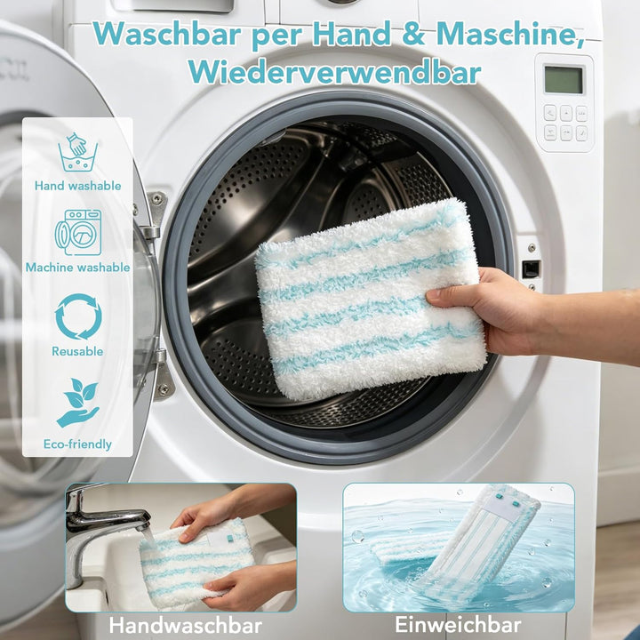4 Stück Bodenwischer Ersatzbezug für Leifheit Profi XL Micro Duo/Profi XL Cotton Plus Wischbezug, fü