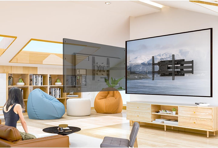 XTRARM TiTon 120 cm Wandabstand, TV Wandhalterung, Langer Schwenkarm, neigen, schwenken, rotieren, a