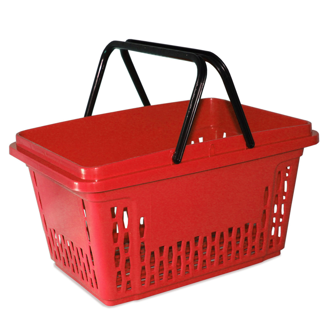 Einkaufskörbe aus Kunststoff mit 2 Bügeln 40 Liter Polypropylen bunte Farbauswahl (5, rot) 5 Rot, 5