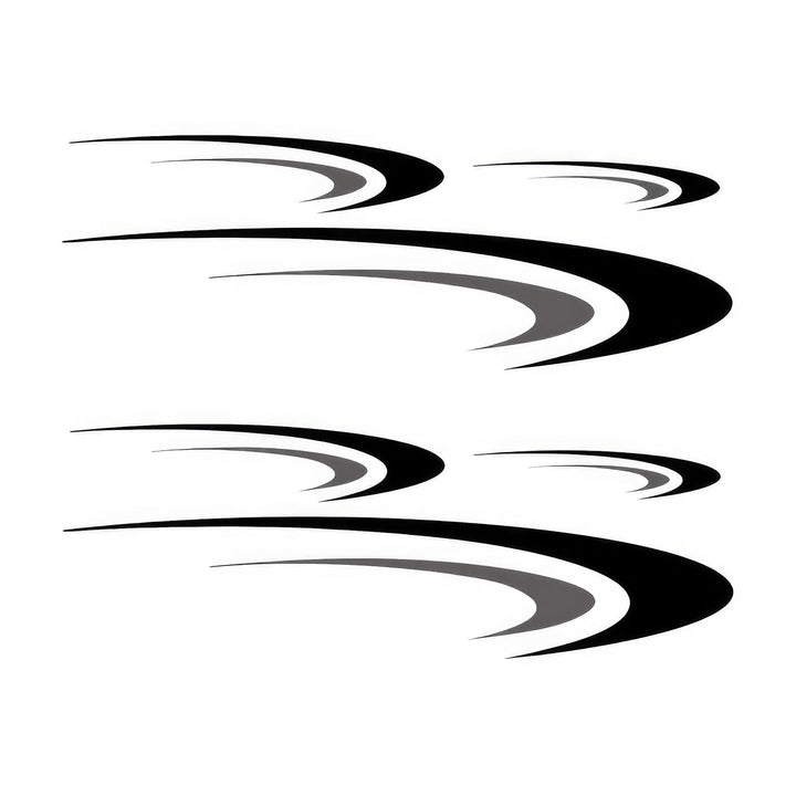 Baceyong 6 x Vinyl-Streifen-Grafik-Aufkleber, Auto-Karosserie-Aufkleber, grosse Vinyl-Aufkleber für