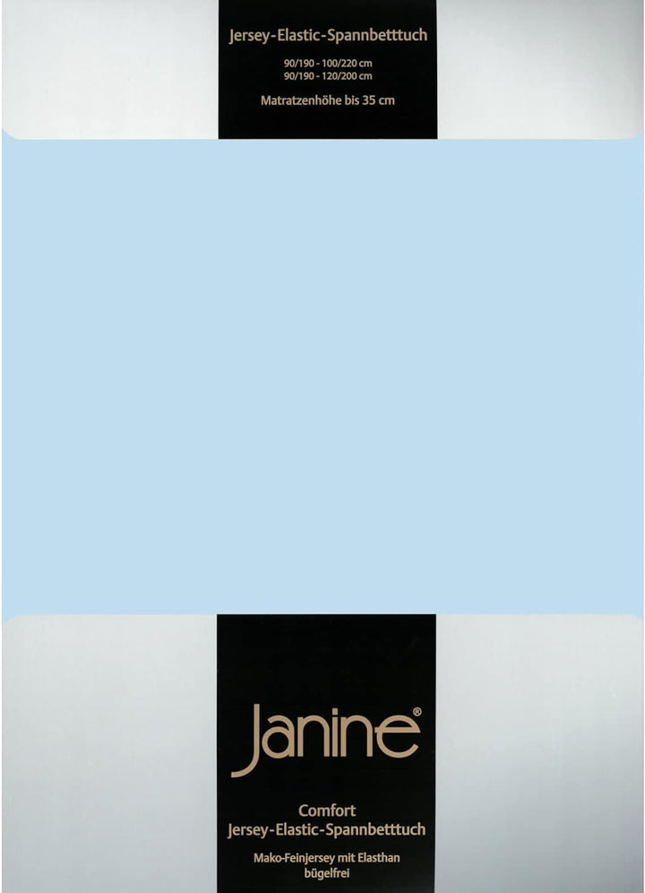 Janine Spannbettlaken Elastic 5002, Gr. 100x200 cm, Fb. 12 hellblau, Elastic-Jersey