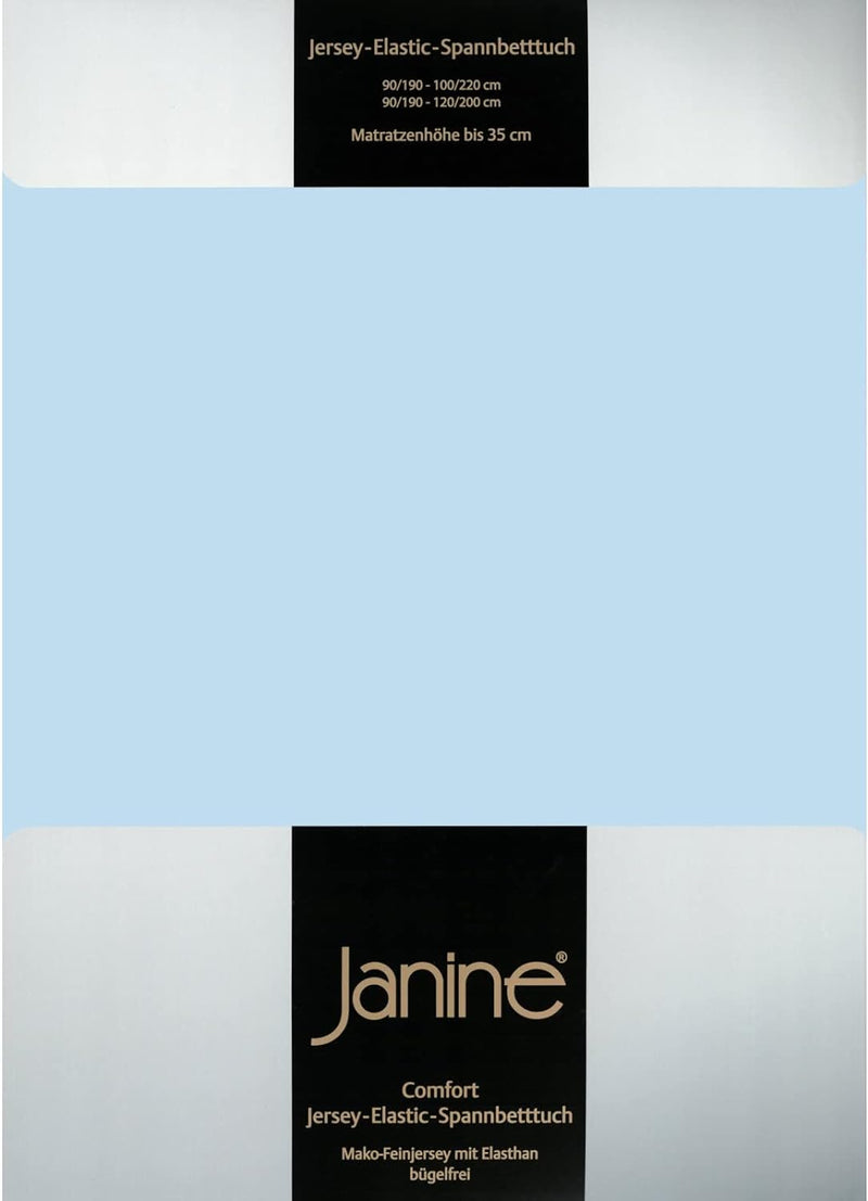 Janine Spannbettlaken Elastic 5002, Gr. 100x200 cm, Fb. 12 hellblau, Elastic-Jersey