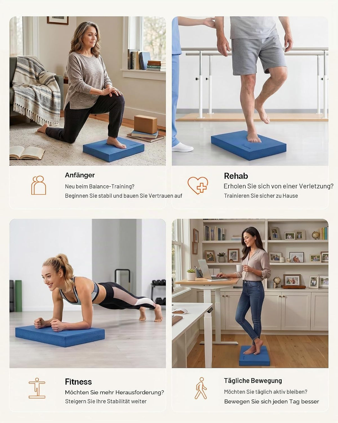 StrongTek Professional Foam Exercise Balance Pad.15.8" x 13" x 2", High Density TPE Schaum Kniepolst