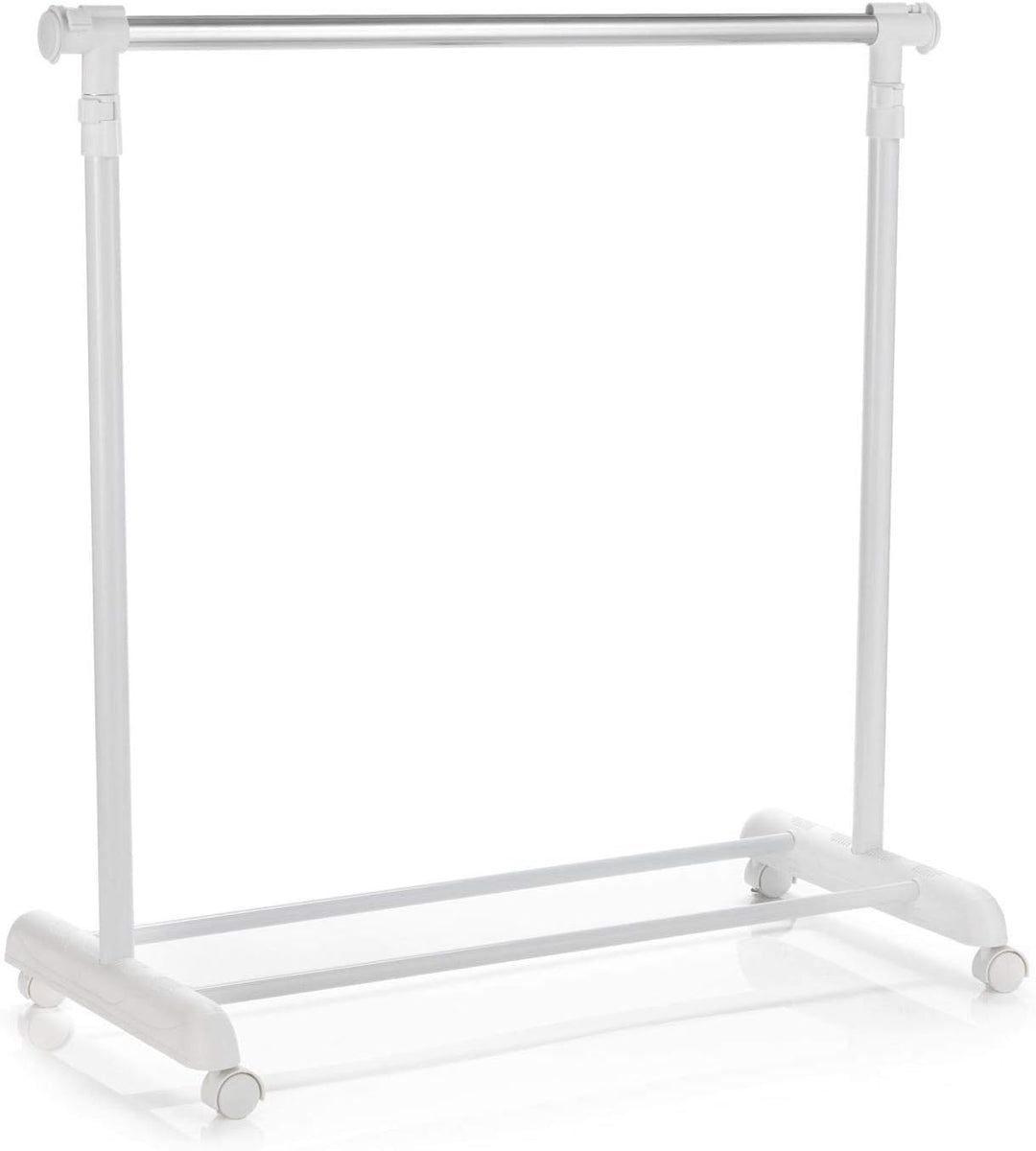 CARO-Möbel Rollgarderobe SALA Garderobenwagen Kleiderständer weiss höhenverstellbar und ausziehbar,