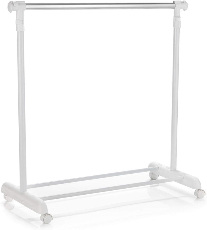 CARO-Möbel Rollgarderobe SALA Garderobenwagen Kleiderständer weiss höhenverstellbar und ausziehbar,