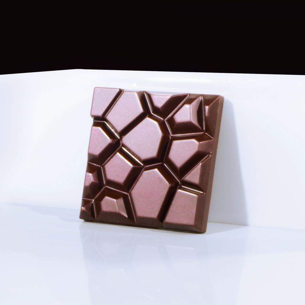 Martellato Schokoladenform STONE für 6 Schokoladentafeln, extravagantes Design, Polycarbonat, transp