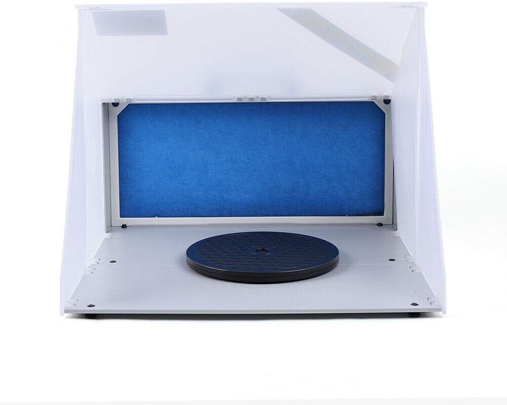 LENJKYYO Spritzkabine Mini Absauganlage inkl. Drehteller als Zubehör, Lackierkabine für Modellbau un