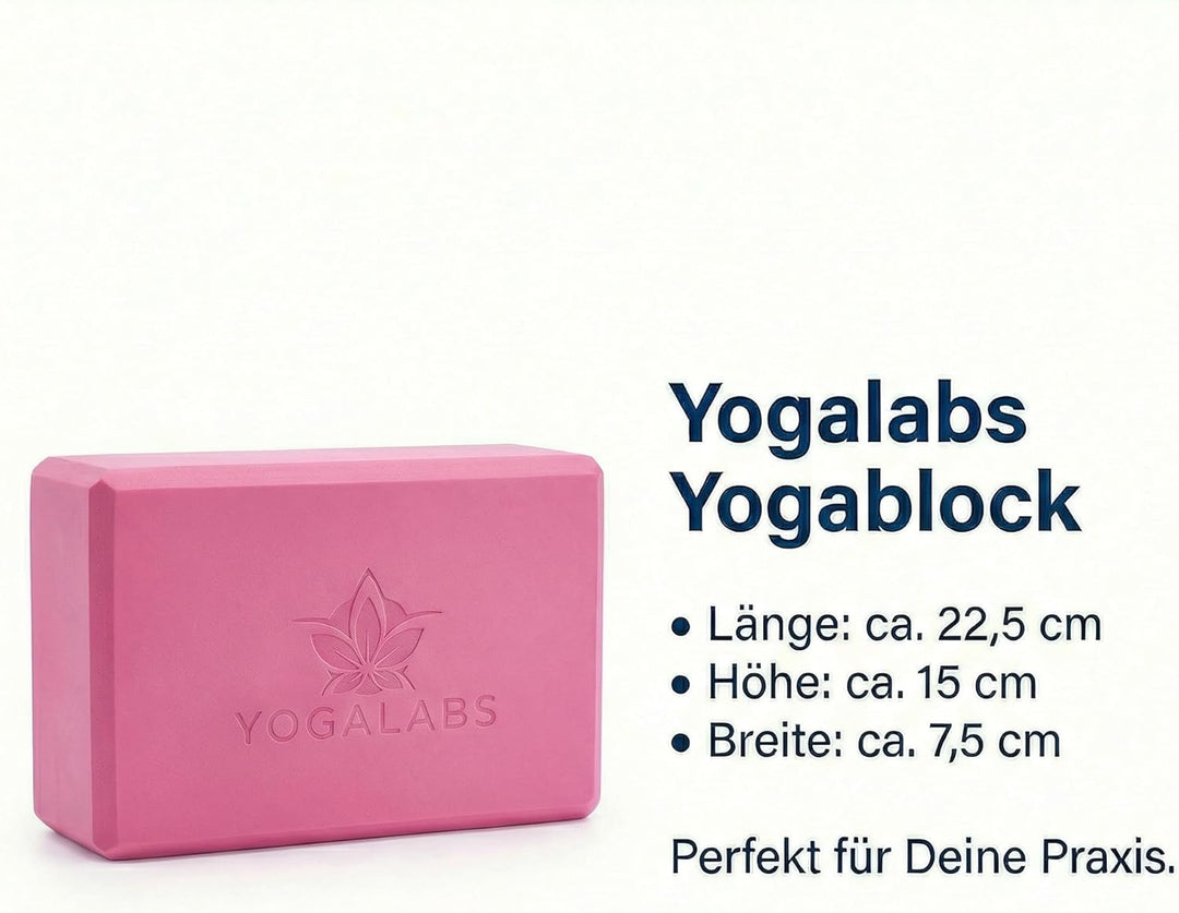 Yogablock aus EVA Schaum – Rutschfester Yoga Block 23 x 15 x 7,5 cm – Stabiler Pilates Block für Yog