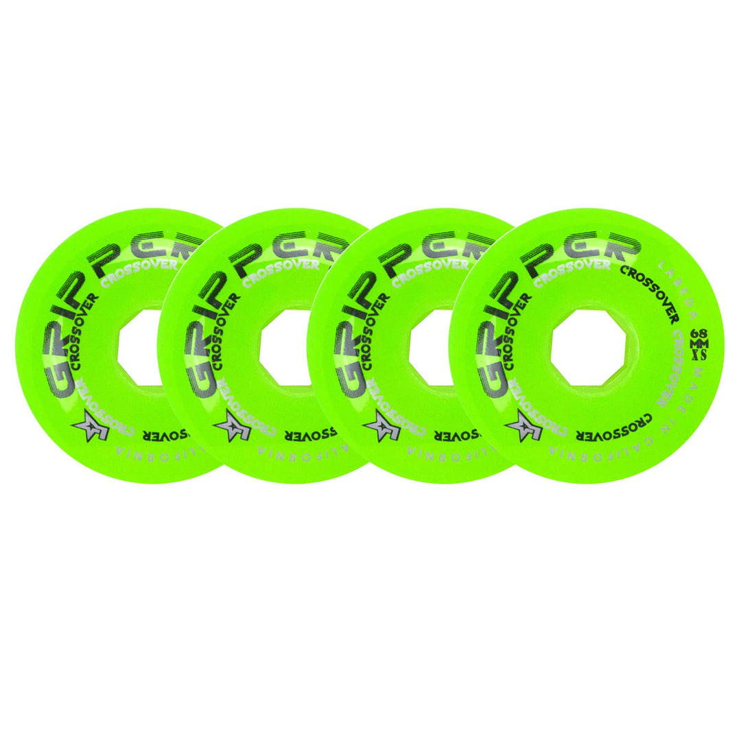 Labeda Rollhockey-Räder, Crossover-Set, 4 Stück, Farbe / Grösse wählbar Grün 74A (X-Soft) 68mm 4-Pac