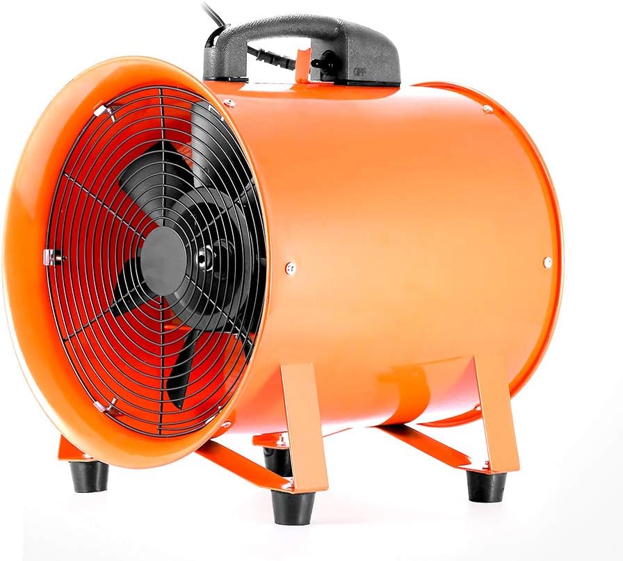 KAUITOPU Baugebläse, ø250mm Axialgebläse mit 10 m PVC-Kanal Industrielüfter für Fabriken Kellern Bau