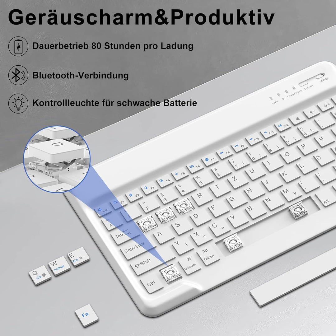 IVEOPPE Tastatur für iPad Pro 12,9, Hülle mit Tastatur für iPad Pro 6. Generation, Bluetooth QWERTZ