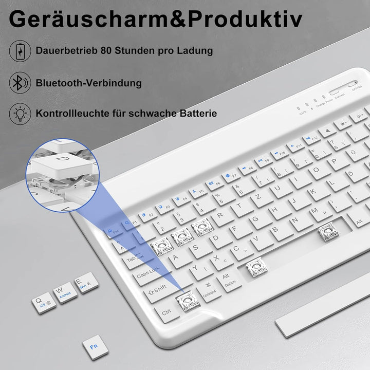 IVEOPPE Tastatur für iPad Pro 12,9, Hülle mit Tastatur für iPad Pro 6. Generation, Bluetooth QWERTZ