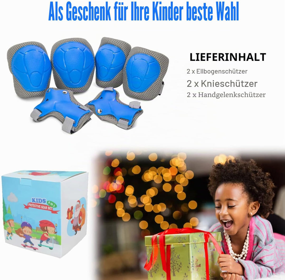 LANOVAGEAR Knieschoner Kinder Protektoren Knieschützer Set 2-8 Jahre Ellbogenschützer, Knieschützer