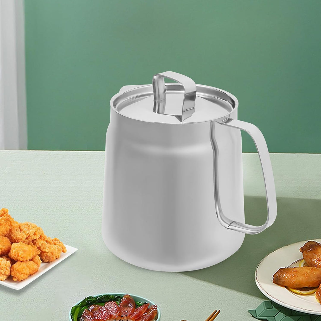 304 Stahl Frittierpfanne Frittiertopf Fritteuse 2L mit Frittierkorb und Ölfilter geeignet für Indukt