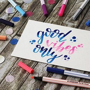 Premium-Filzstift mit Pinselspitze für variable Strichstärken - STABILO Pen 68 brush - 25er Metallet