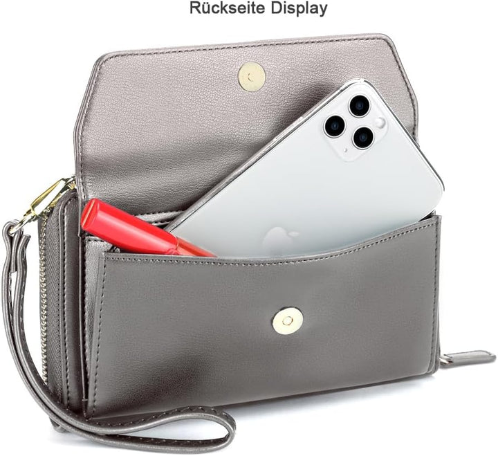 nuoku Geldbörse Damen mit RFID, Kleine Portemonnaie Damen mit Kreditkarten Etuis, Handytasche zum Um