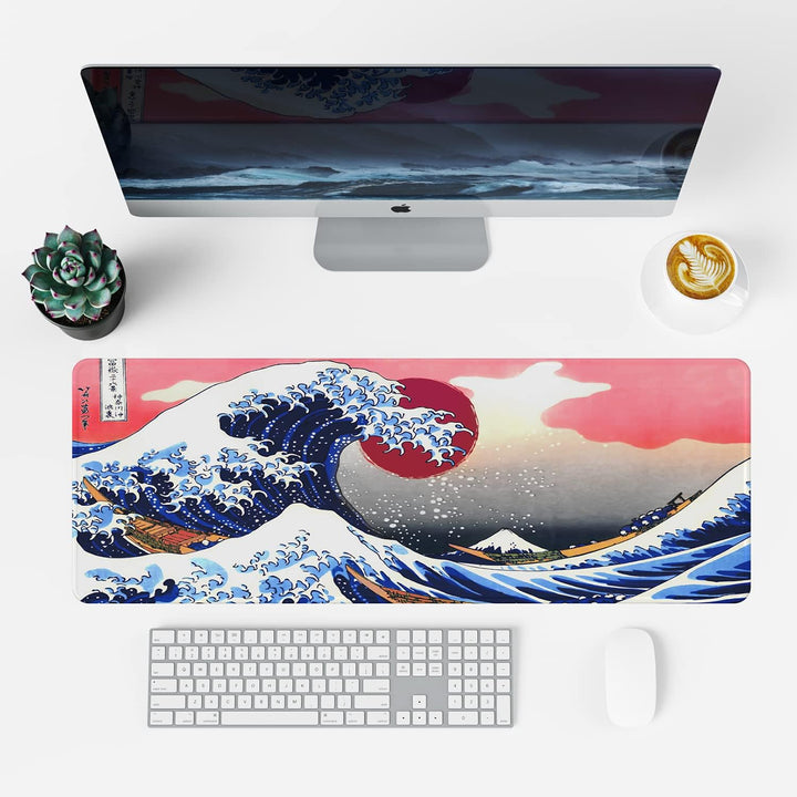 EFISH Japan Art Kanagawa Surfen Mauspad XL (800 × 300 × 3 MM) - Erweiterte Schreibtisch-Pad mit Genä