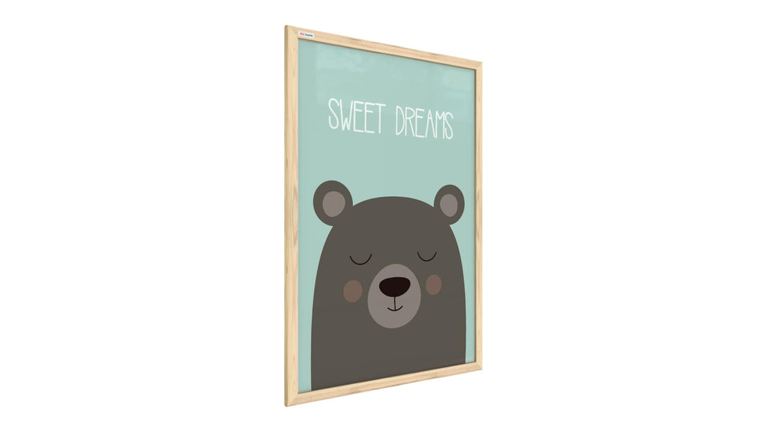 ALLboards Whiteboard Schreibtafel Memoboard Bild Teddybär „Sweet Dreams“, Pastellfarben, 60x40cm im
