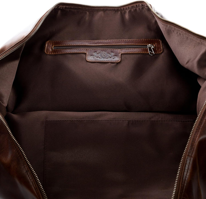 SID & VAIN XL Reisetasche Chester aus Premium Leder I Sporttasche gross XXL gross für Herren I Weeke