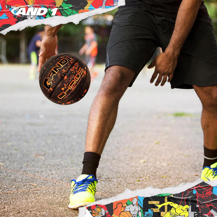 AND1 Chaos Basketball: Offizielle Regulierung Grösse 7 (74,9 cm) Gummi - Deep Channel Construction S