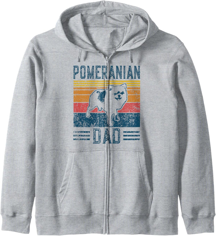 Hund | Pommersche Hund Pom Papa - Vintage Pommersche Papa Kapuzenjacke