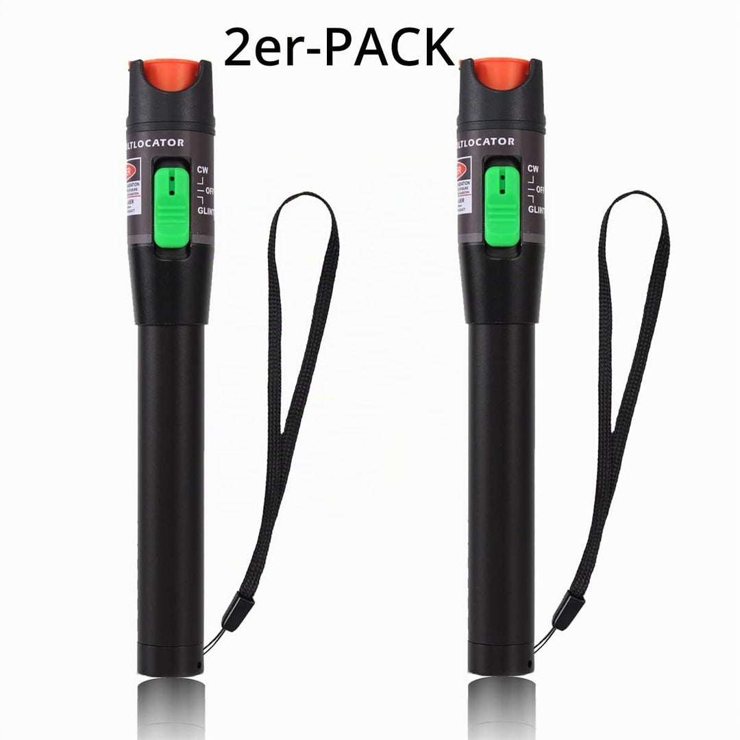 2 Stück Visual Fault Locator 30 km, Fiber-Optic-Kabel-Tester mit rotem Lichtstift, VFL mit 2,5 mm Un