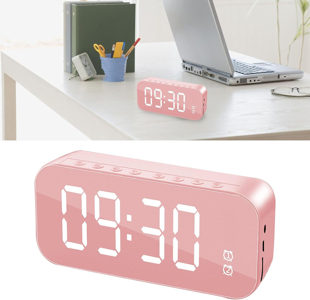 Annadue Digitaler Wecker mit Lautsprecher, Wecker Radios Unterstützt, Speicherkarte, AUX Kabel Wiede