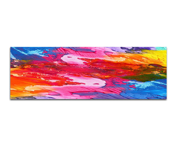 Paul Sinus Art Panoramabild auf Leinwand und Keilrahmen 150x50cm Handmalerei Farben abstrakt