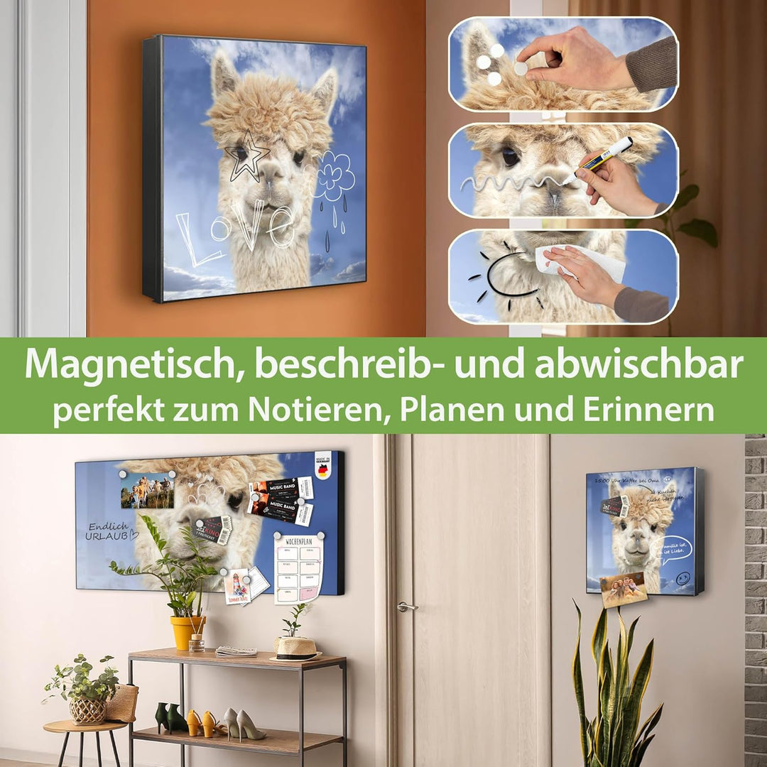 banjado Grosser Schlüsselkasten Metall - Schlüsselbox 30x30cm mit 32 Haken - Schlüsselkasten modern