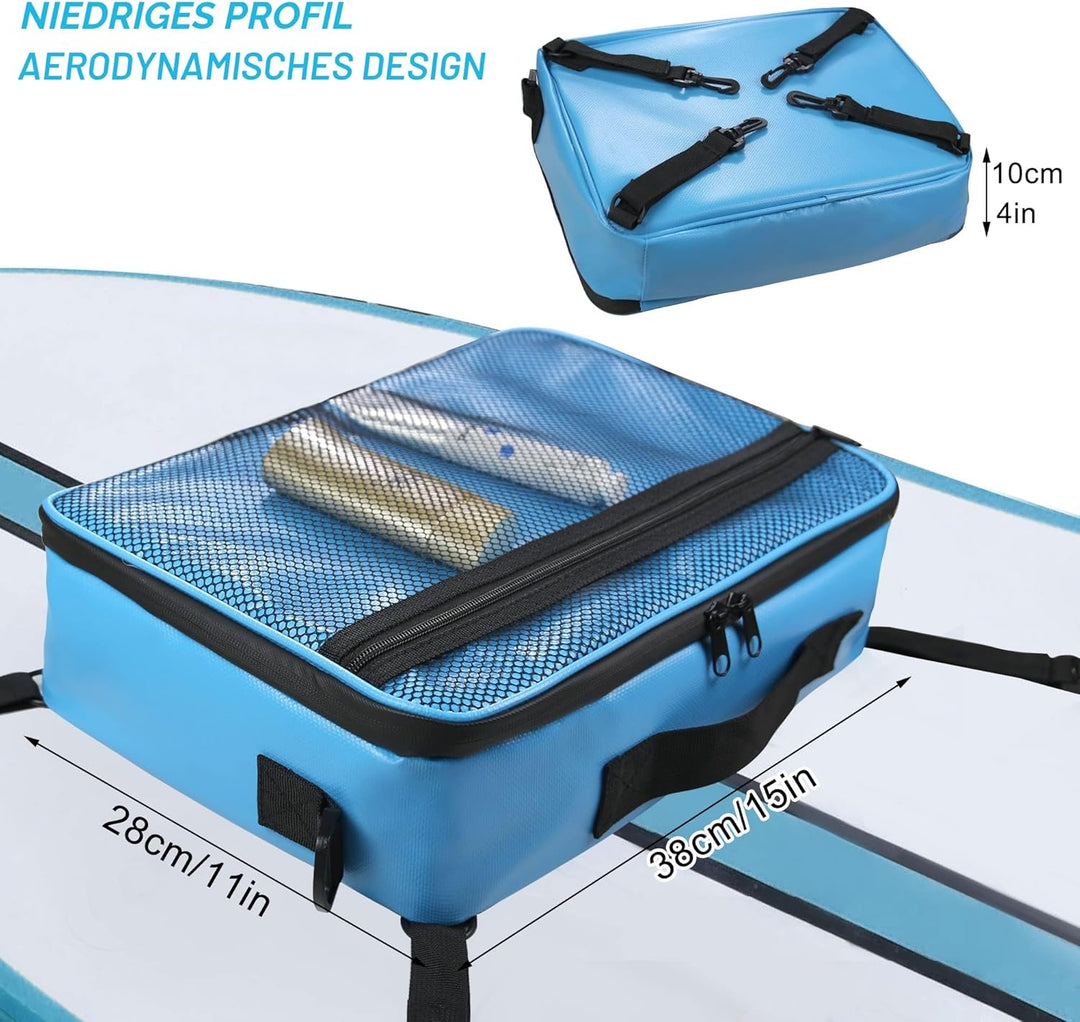 Sup Deck Kühltasche – Decktasche wasserdicht, Seitengriff, Schultergurt, Netztasche oben, Deckzubehö
