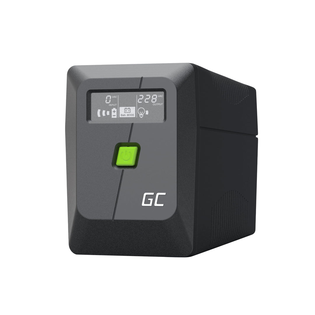 Greencell UPS 850VA 480W PowerProof mit LCD-Display – Modifizierte Sinuswelle, Stromschutz für Gerät