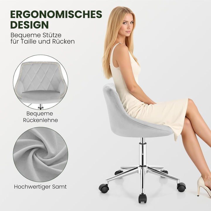 EUGAD 1x Bürohocker Rollhocker Arbeitshocker Kosmetikhocker Schreibtischstuhl Drehhocker Rollstuhl B