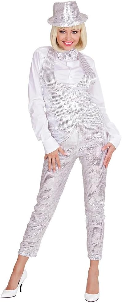 W WIDMANN MILANO Party Fashion - Leggings mit Pailletten, glänzend, Disco Fever, für Faschingskostüm