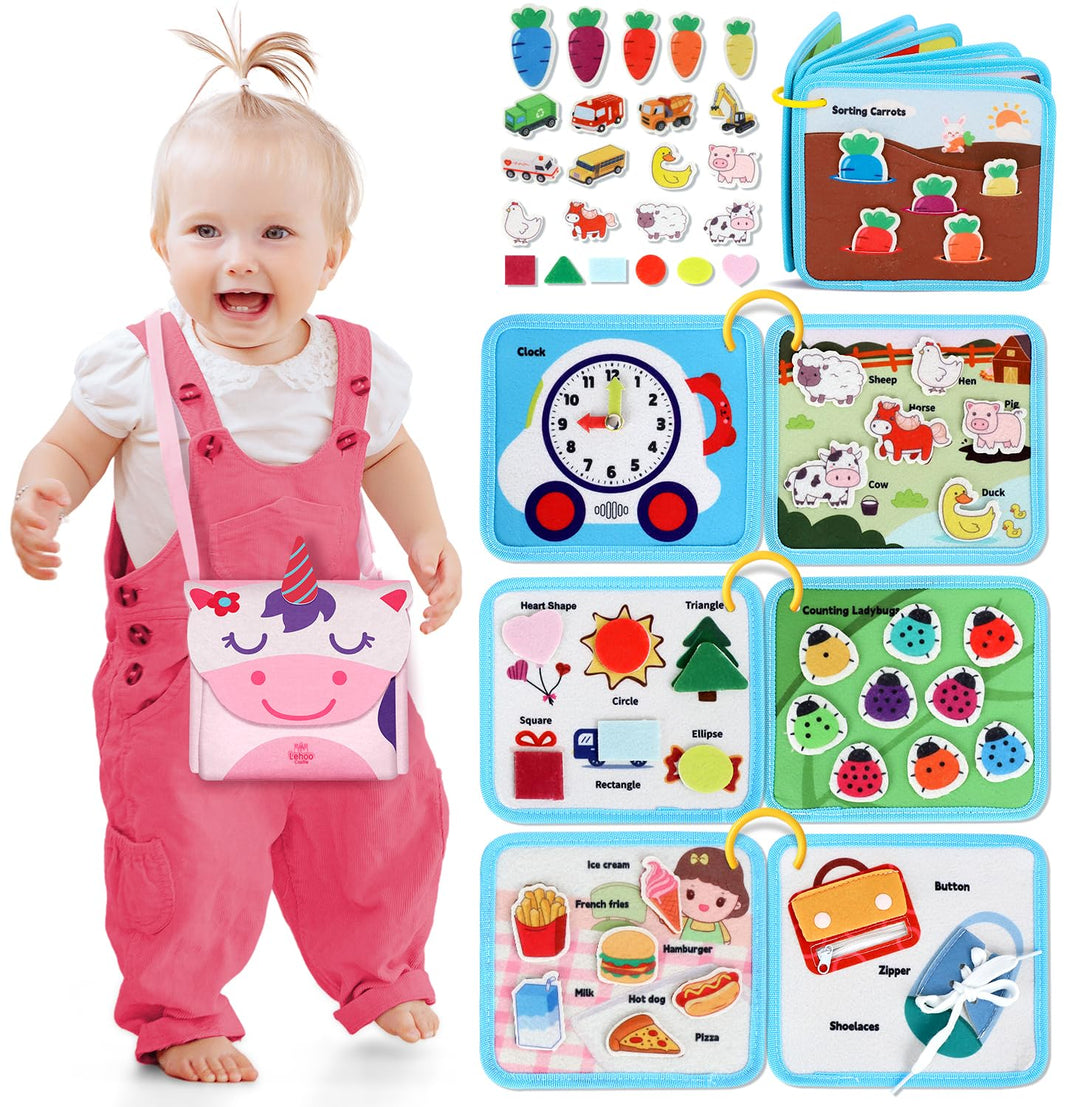 Lehoo Castle Busy Board Montessori Spielzeug ab 1 2 3 Jahre, Activity Board Motorikspielzeug, 12 in
