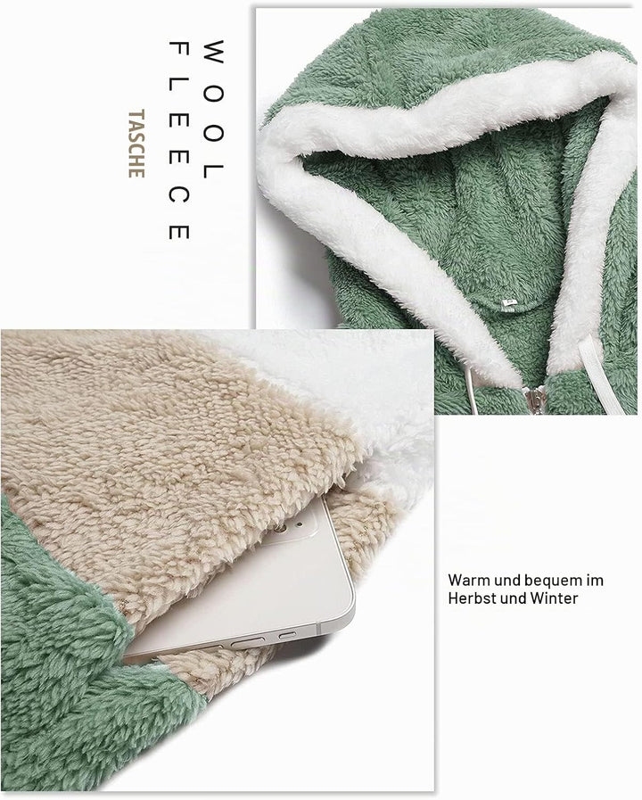 ABINGOO Damen Mantel Kapuzenjacke Winterjacke Mode Warm Hoodie Pullover Jacken Reissverschluss Plüsc