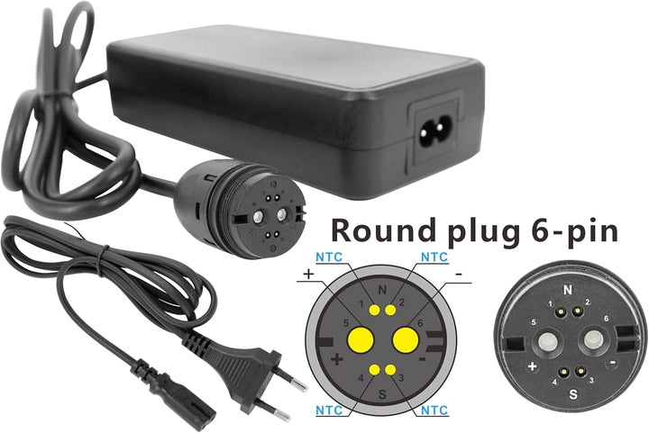 PowerSmart 42V 2A Ladegerät für 36V Lithium-Ionen Akkus mit Rosenberger Stecker für Rotwild, ZEG, BM