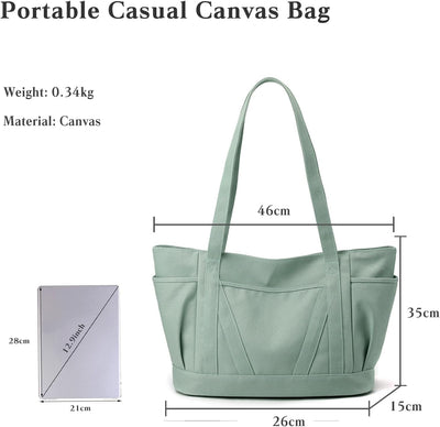 CORIOS Damen Handtasche Canvas Schultertasche Grosse Kapazität Henkeltaschen Casual Tote Beutel Mult