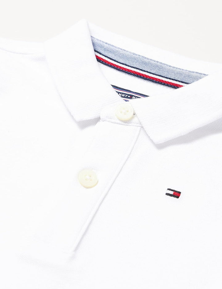 Tommy Hilfiger Jungen Poloshirt Kurzarm aus Bio-Baumwolle 110 Bright White, 110 Bright White