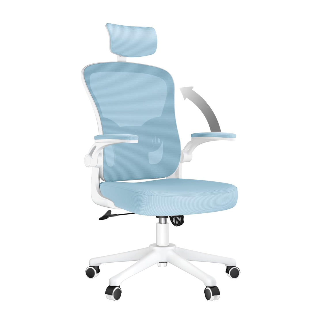 rattantree Ergonomischer Bürostuhl, Schreibtischstuhl mit Verstellbarer Kopfstütze, Armlehnen und Le