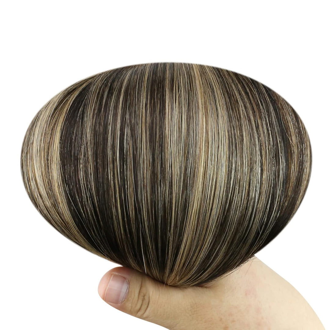 Fshine Draht Extensions Echthaar Natürlich Schwarz Gemischt Karamellblond 30 cm 70 g Secret Extensio