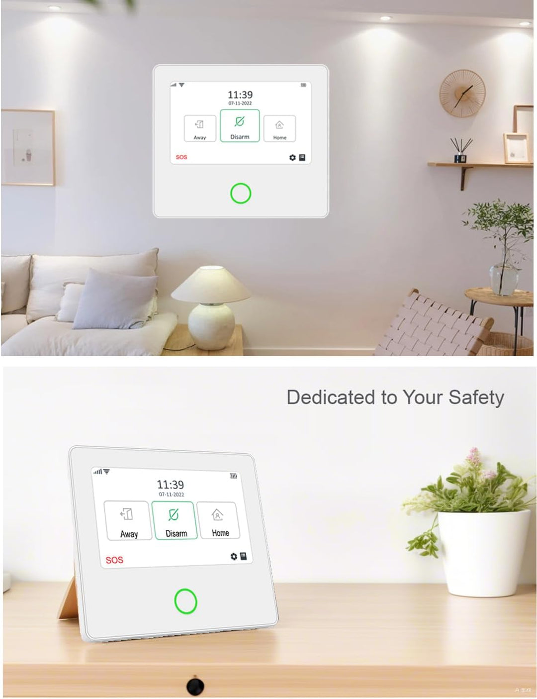 TECPEAK Kabelloses Alarmanlagensystem für Zuhause, WLAN/GSM-Alarm-Set mit Sicherheitssirene, fernges