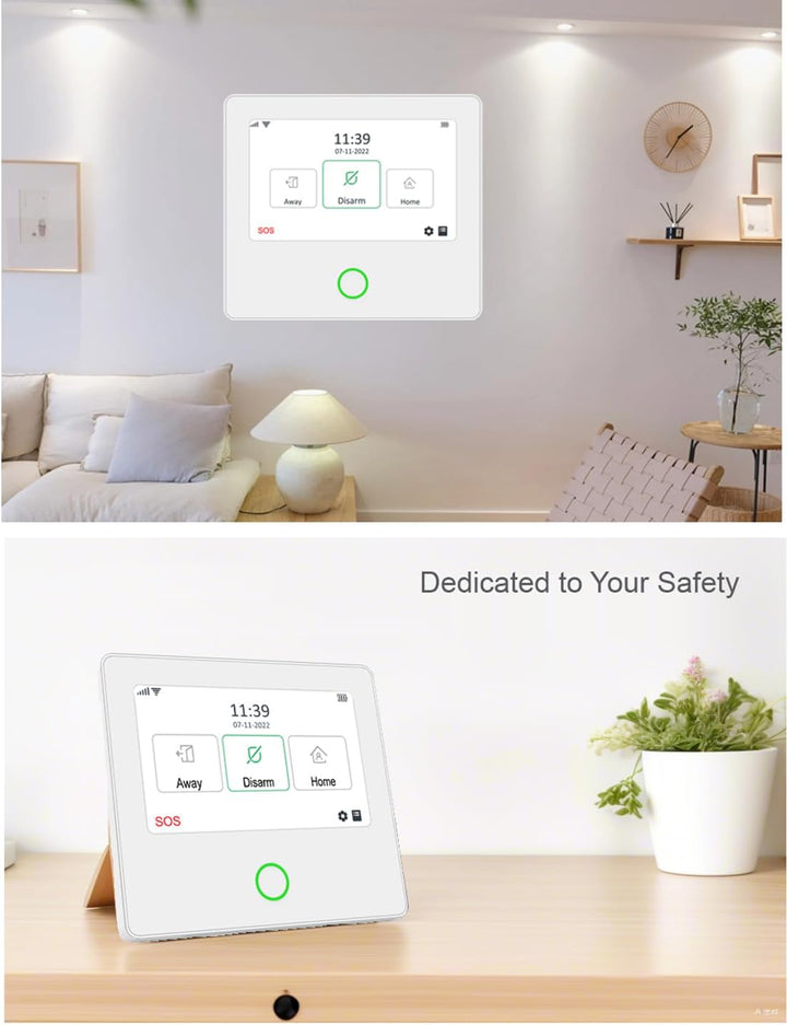 TECPEAK Kabelloses Alarmanlagensystem für Zuhause, WLAN/GSM-Alarm-Set mit Sicherheitssirene, fernges